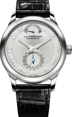 L.U.C Quattro Silverfärgad/Läder Ø43 mm