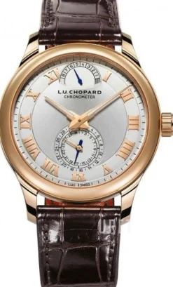 L.U.C Quattro Silverfärgad/Läder Ø43 mm