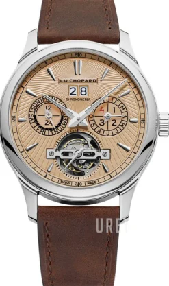 L.U.C Roséguldstonad/Läder Ø43 mm