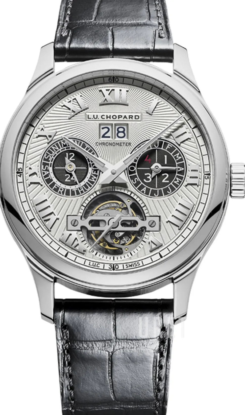 L.U.C Silverfärgad/Läder Ø43 mm