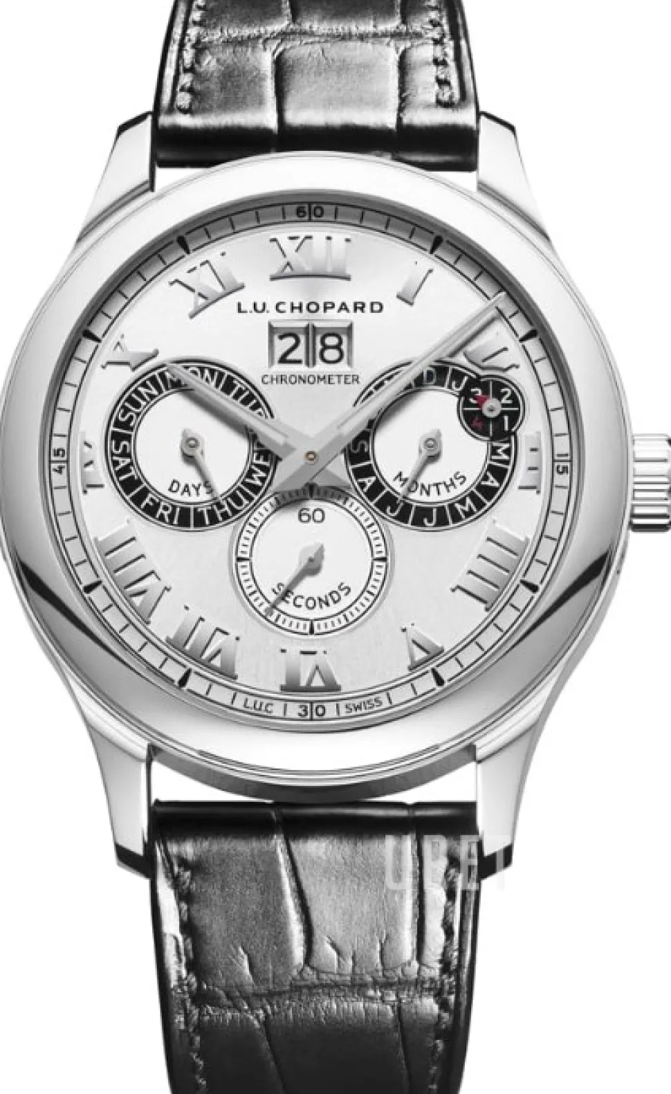 L.U.C Silverfärgad/Läder Ø43 mm