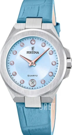 Mademoiselle Blå/Läder Ø33 mm