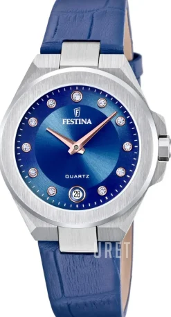 Mademoiselle Blå/Läder Ø33 mm