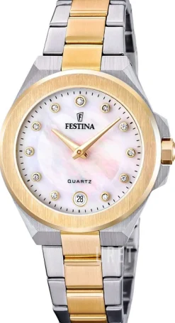 Mademoiselle Vit/Gulguldtonat stål Ø33 mm