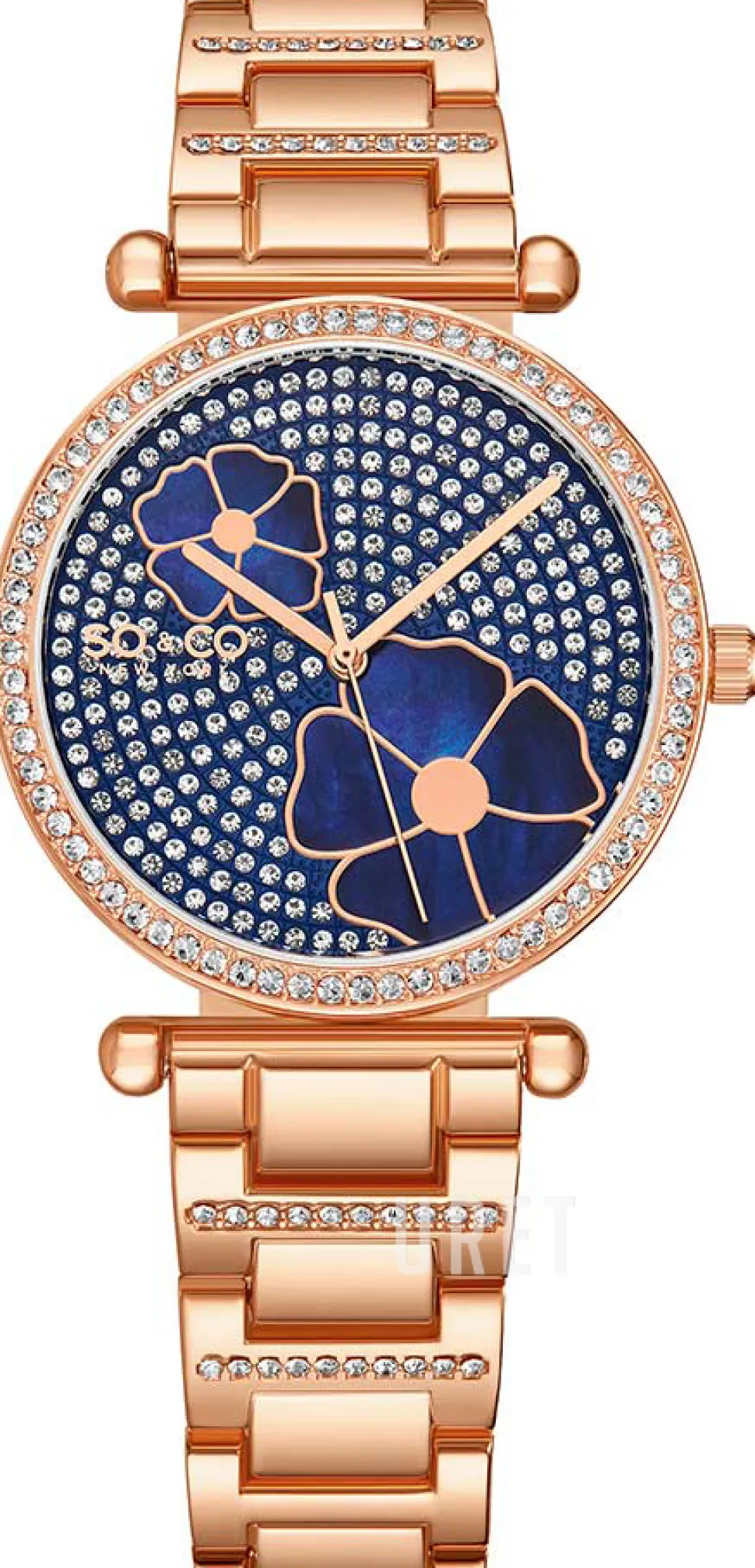 Madison Blå/Roséguldstonat stål Ø36 mm