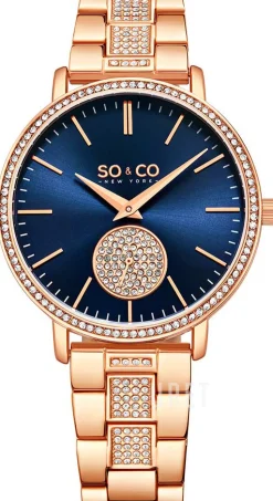 Madison Blå/Roséguldstonat stål Ø38 mm