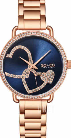 Madison Blå/Roséguldstonat stål Ø38 mm