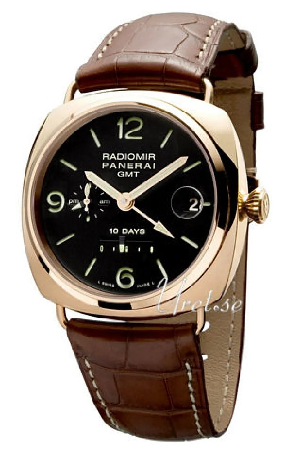 Manifattura Svart/Läder Ø45 mm