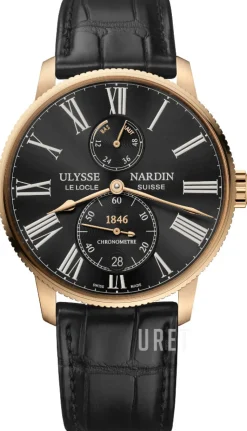 Marine Torpilleur Svart/Läder Ø42 mm