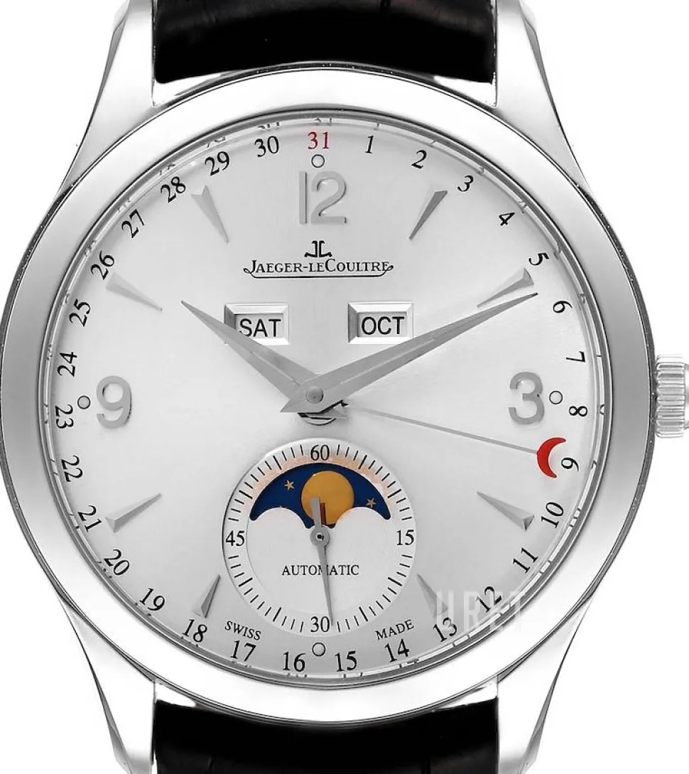 Master Calendar Stainless Steel Silverfärgad/Läder Ø39 mm