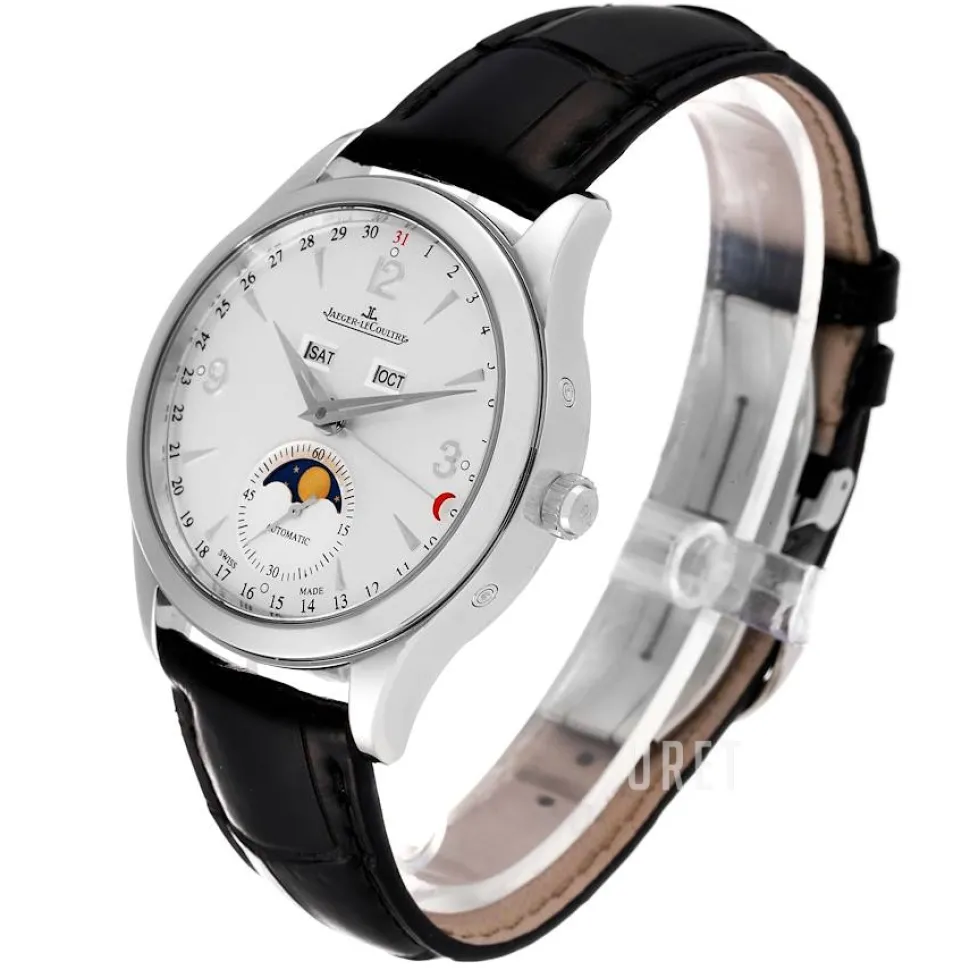 Master Calendar Stainless Steel Silverfärgad/Läder Ø39 mm