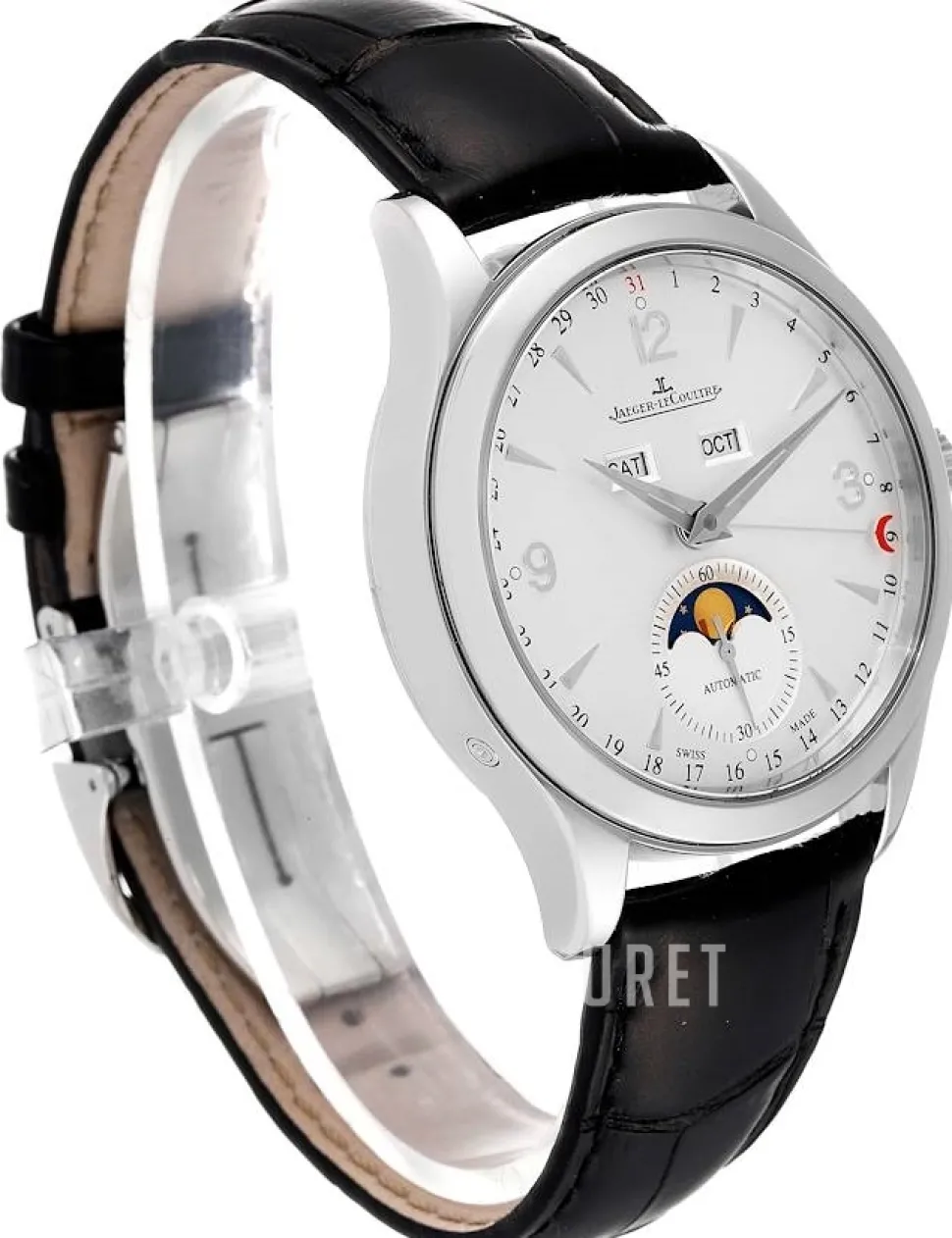 Master Calendar Stainless Steel Silverfärgad/Läder Ø39 mm