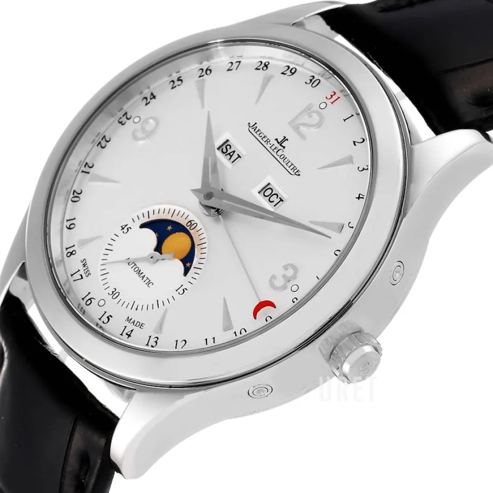 Master Calendar Stainless Steel Silverfärgad/Läder Ø39 mm