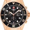 Master Diver Chrono Svart/Roséguldstonat stål Ø42 mm
