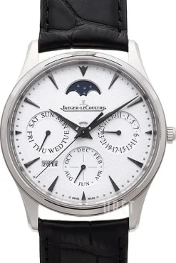 Master Ultra Thin Perpetual White Gold Silverfärgad/Läder Ø39 mm