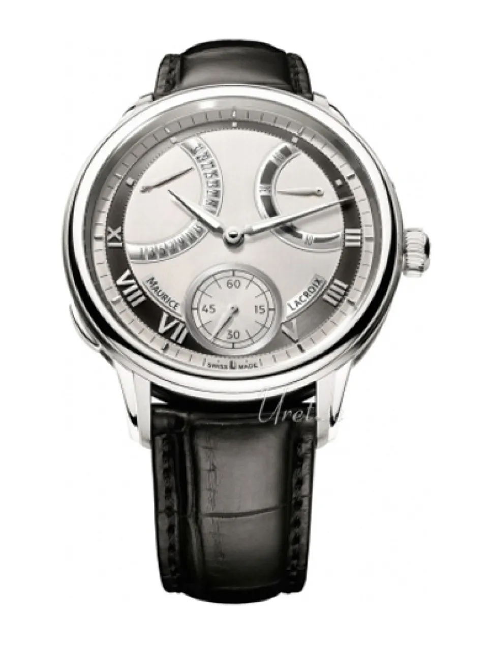 Masterpiece Calendrier Retrograde Silverfärgad/Läder Ø45 mm