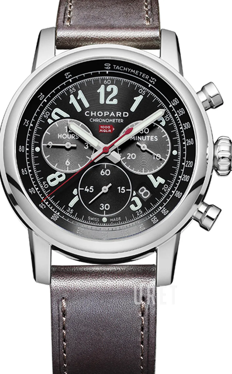 Mille Miglia Svart/Läder Ø46 mm