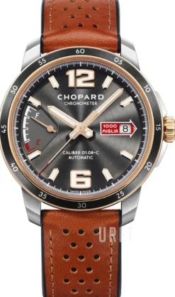 Mille Miglia Svart/Läder Ø43 mm