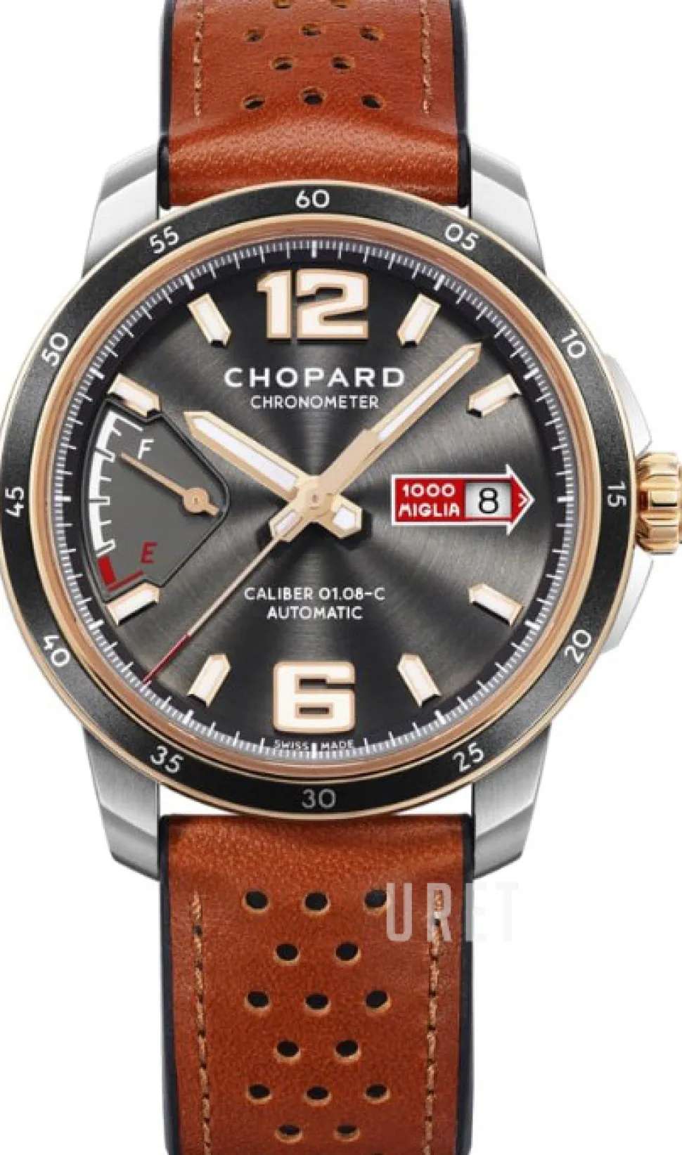 Mille Miglia Svart/Läder Ø43 mm