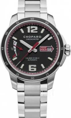 Mille Miglia Svart/Stål Ø43 mm