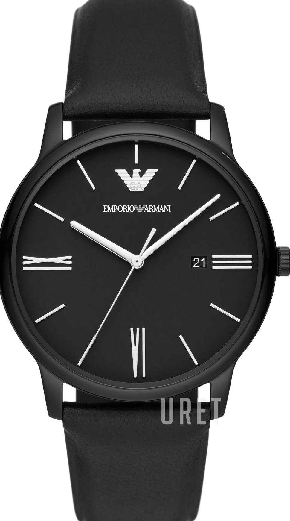 Minimalist Svart/Läder Ø42 mm