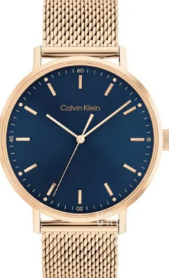 Modern Blå/Roséguldstonat stål Ø42 mm