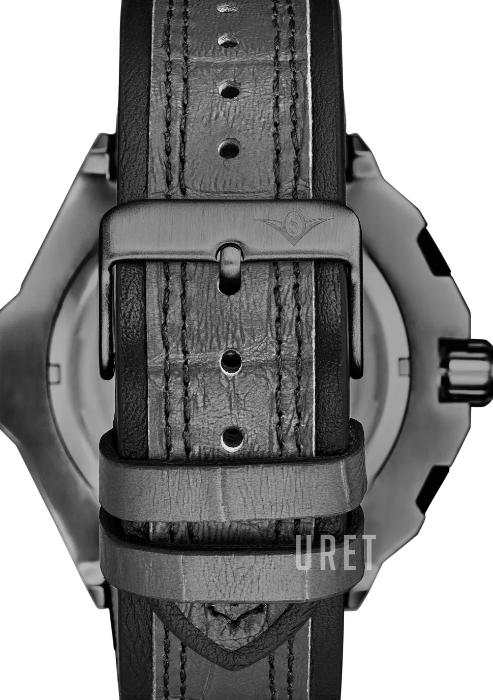 Monaco APO Chrono X Svart/Läder Ø44 mm