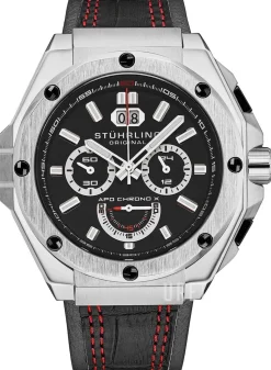 Monaco APO Chrono X Svart/Läder Ø44 mm