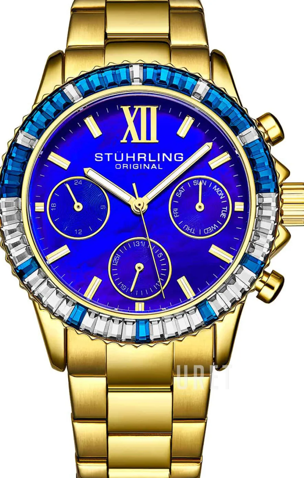 Monaco Blå/Gulguldtonat stål Ø39 mm