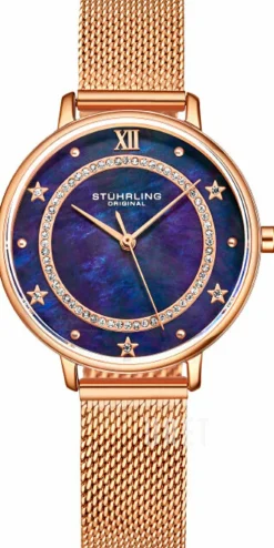 Monaco Blå/Roséguldstonat stål Ø34 mm