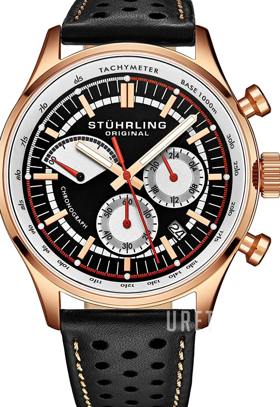 Monaco Svart/Läder Ø42 mm