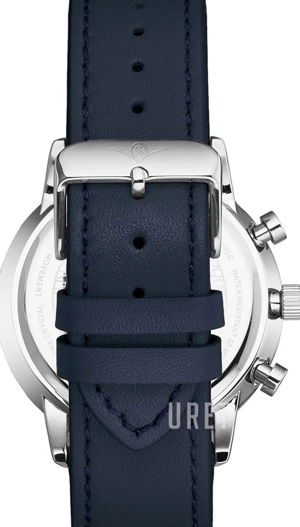 Monaco Svart/Läder Ø44 mm