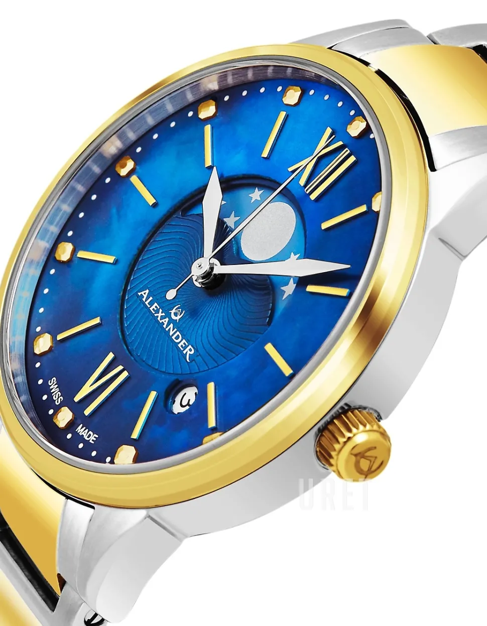 Monarch Blå/Gulguldtonat stål Ø35 mm