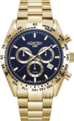 Monza 100 Blå/Gulguldtonat stål Ø42 mm