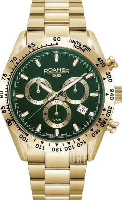 Monza 100 Grön/Gulguldtonat stål Ø42 mm