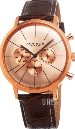 Multi-Function Roséguldstonad/Läder Ø42 mm