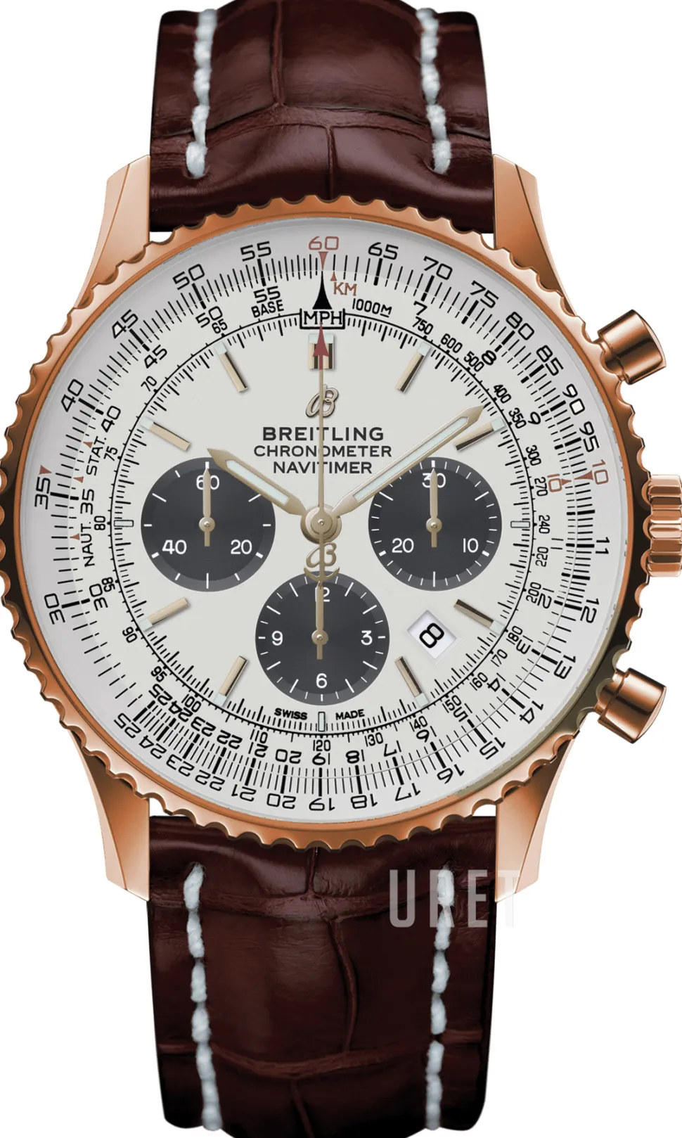 Navitimer 01 46Mm Silverfärgad/Läder Ø46 mm