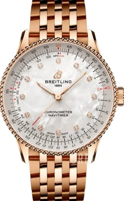 Navitimer Automatic 36 Vit/18 karat roséguld Ø36 mm