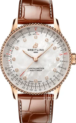 Navitimer Automatic 36 Vit/Läder Ø36 mm