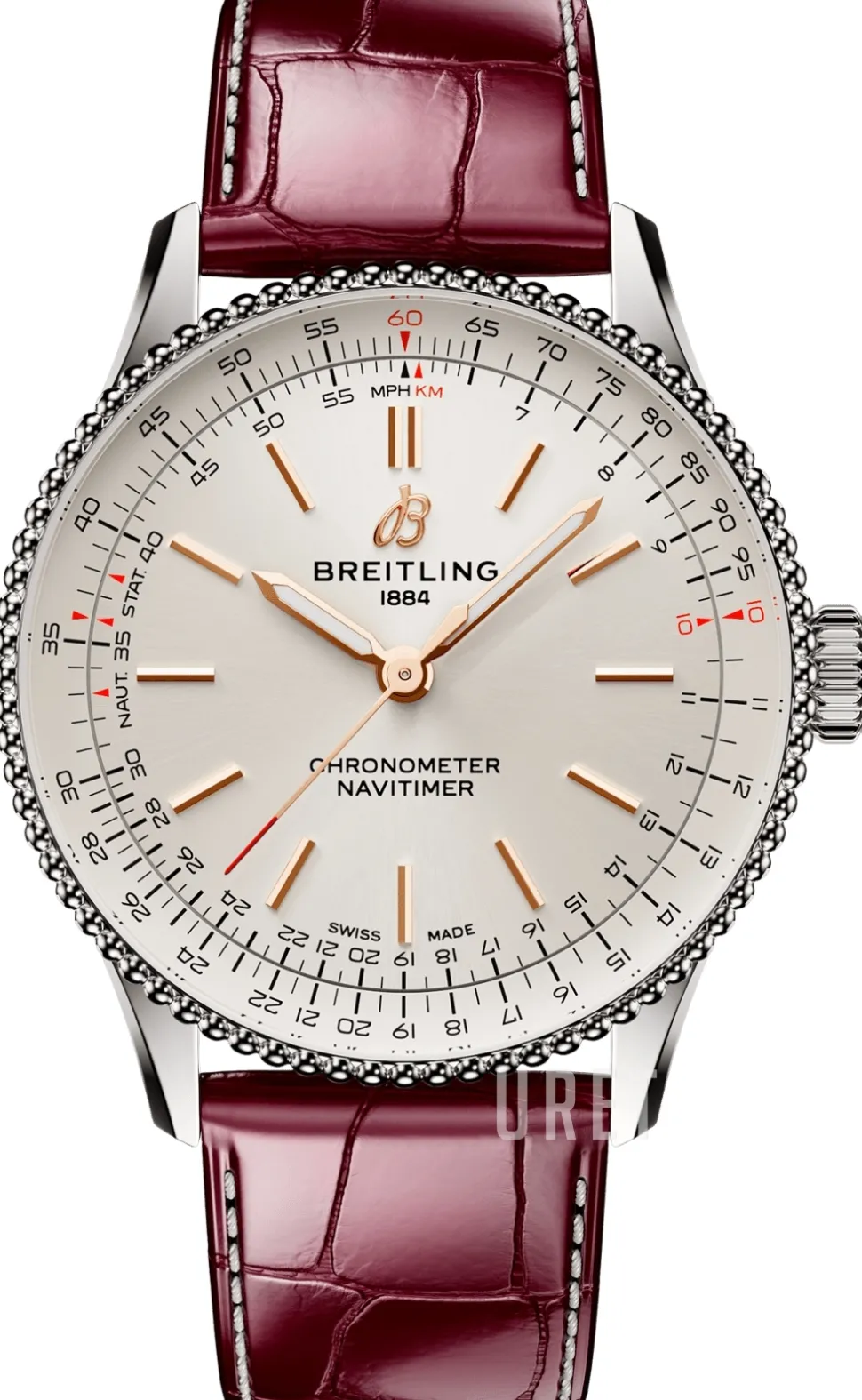 Navitimer Automatic 36 Vit/Läder Ø36 mm