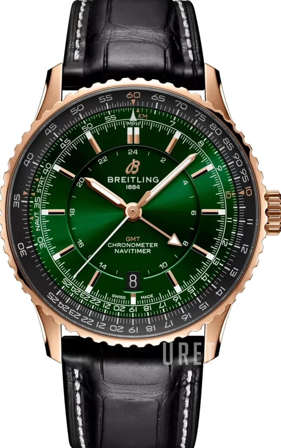 Navitimer Automatic GMT 41 Grön/Läder Ø41 mm