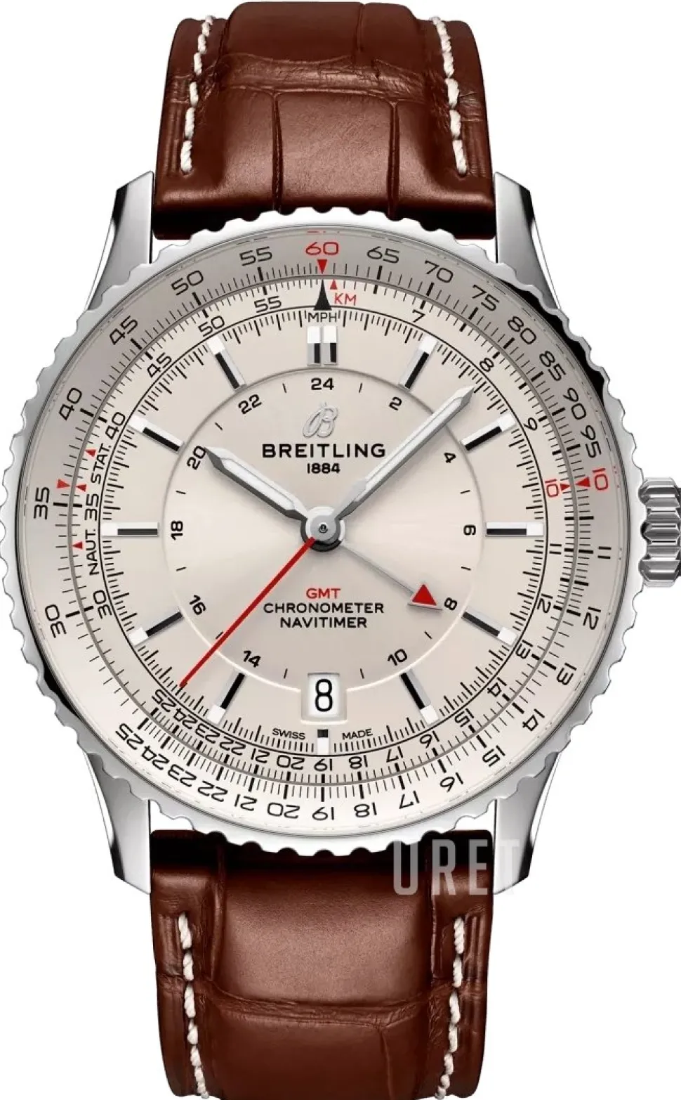 Navitimer Automatic GMT 41 Antikvit/Läder Ø41 mm