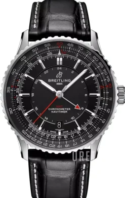 Navitimer Automatic GMT 41 Svart/Läder Ø41 mm