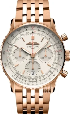Navitimer B01 Chronograph 41 Vit/18 karat roséguld Ø41 mm
