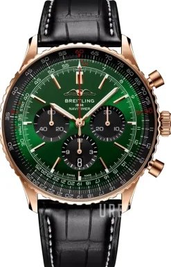 Navitimer B01 Chronograph 46 Grön/Läder Ø46 mm