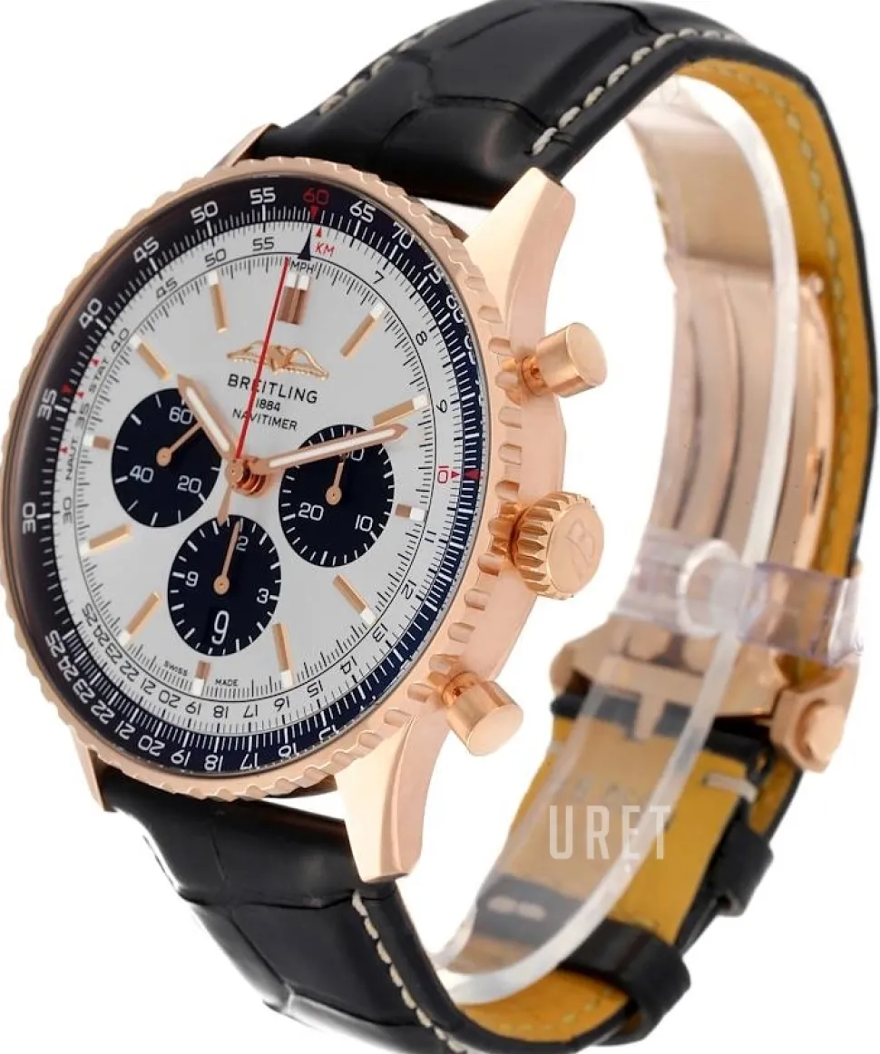 Navitimer B01 Chronograph 46 Silverfärgad/Läder Ø46 mm