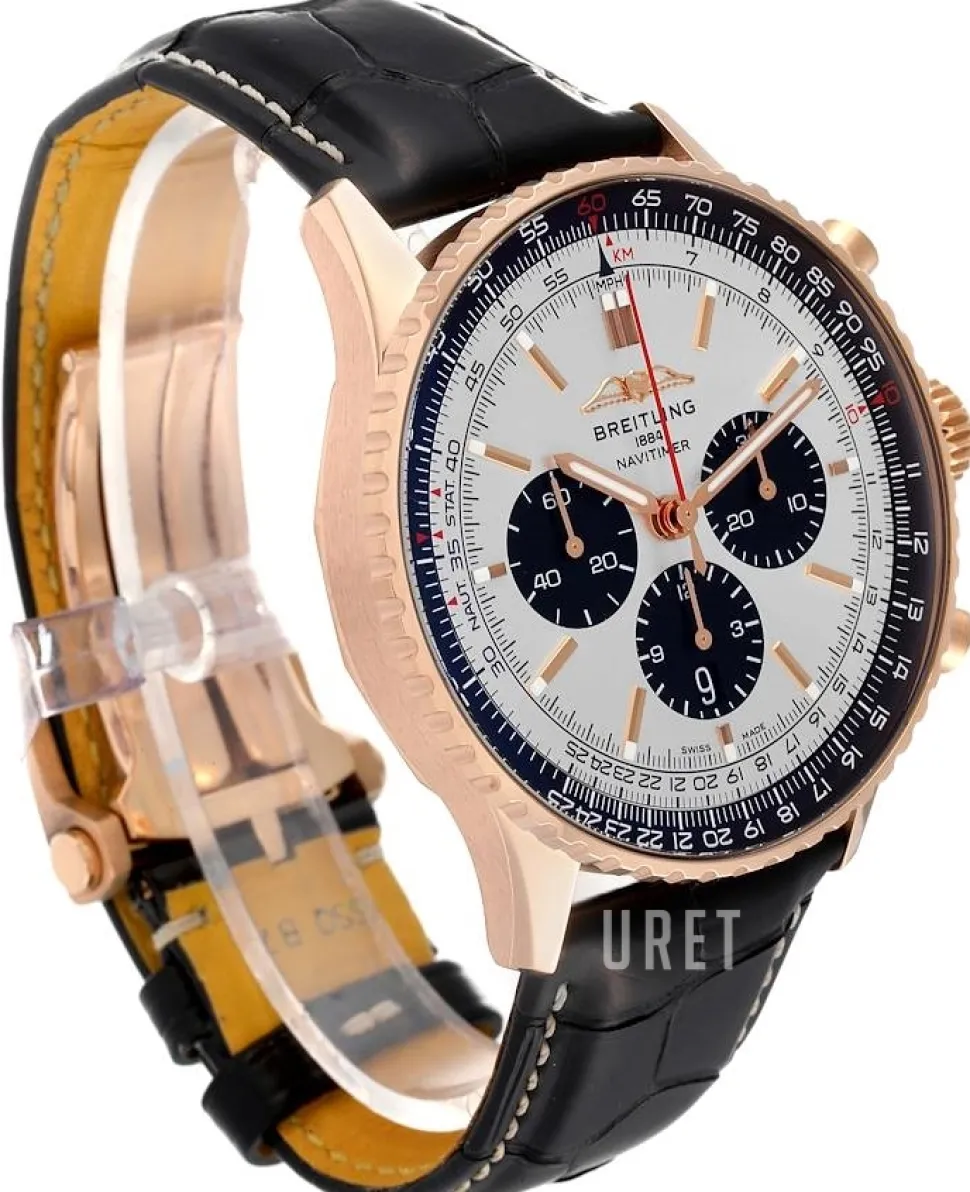 Navitimer B01 Chronograph 46 Silverfärgad/Läder Ø46 mm