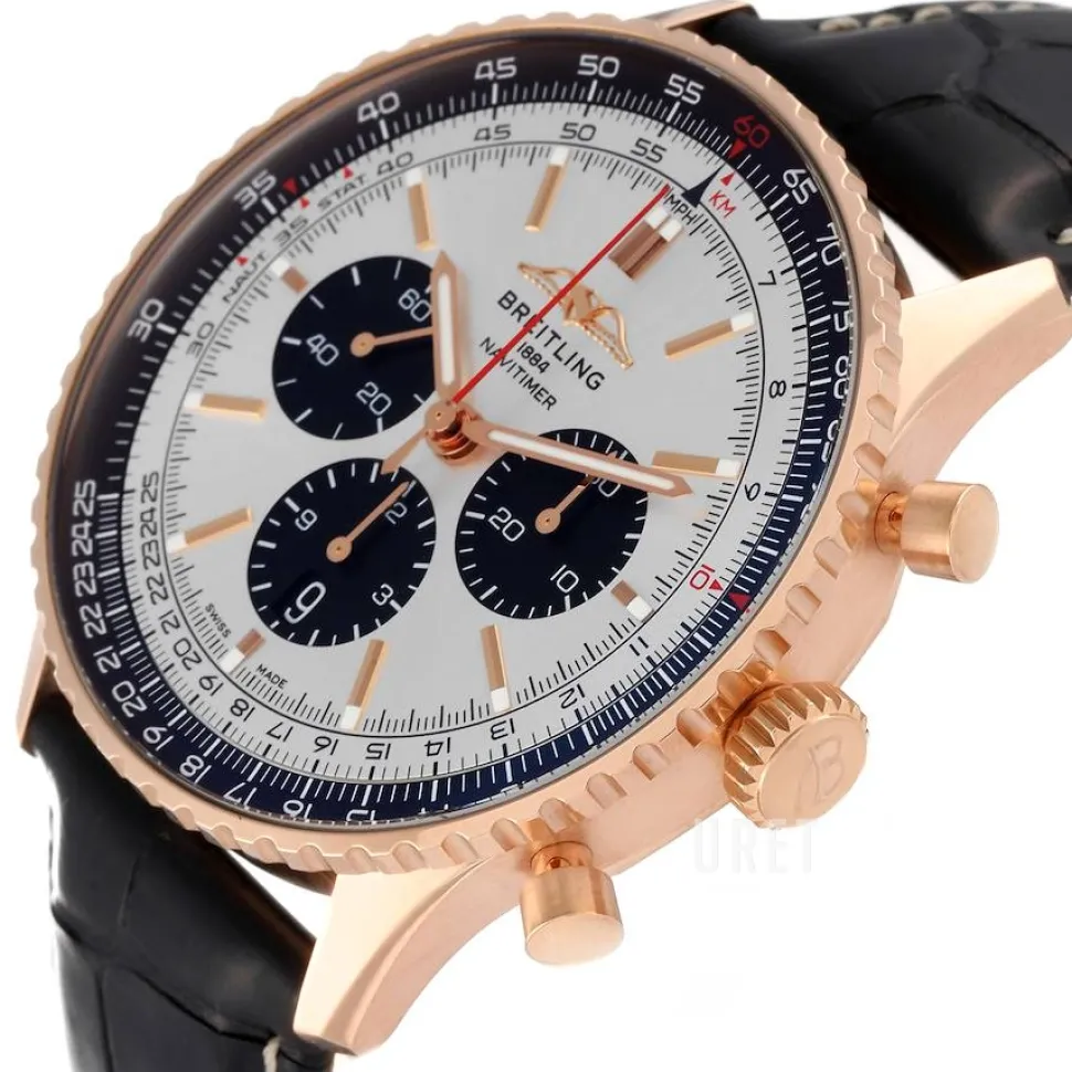 Navitimer B01 Chronograph 46 Silverfärgad/Läder Ø46 mm