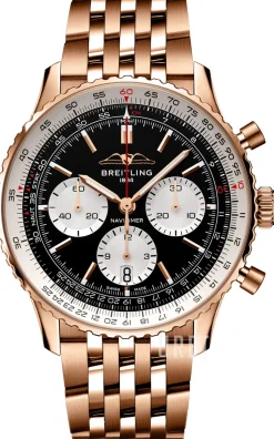 Navitimer B01 Chronograph 43 Svart/18 karat roséguld Ø43 mm