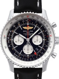 Navitimer GMT Svart/Läder Ø48 mm